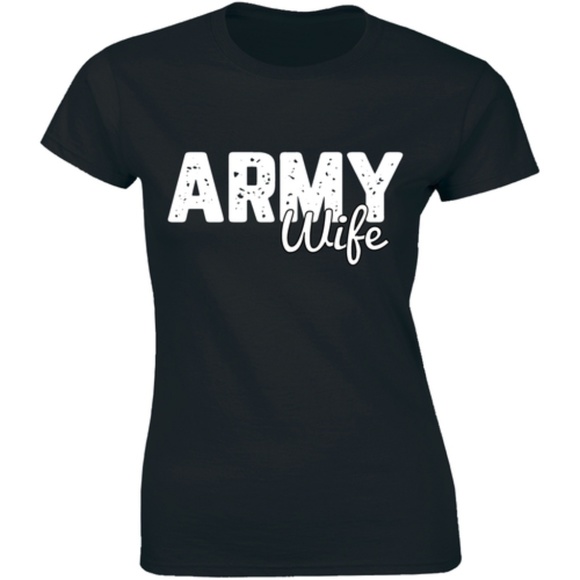 Army Wife - Womens Military Wife Superhero T-shirt - Picture 1 of 3